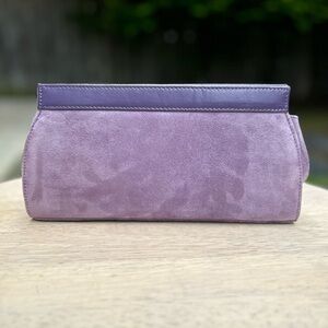 LILAC PURPLE SUEDE CLUTCH by Italian Designer Jacque Vert Women’s Evening Bag